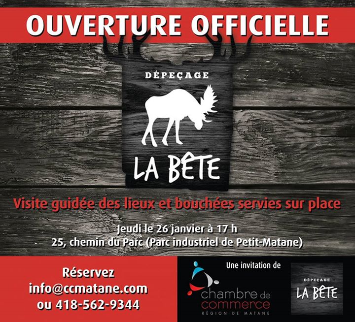 Envie d&rsquo;un 5 à 7 ce soir ? Profitez-en pour venir découvrir le Centre de dépeçag…