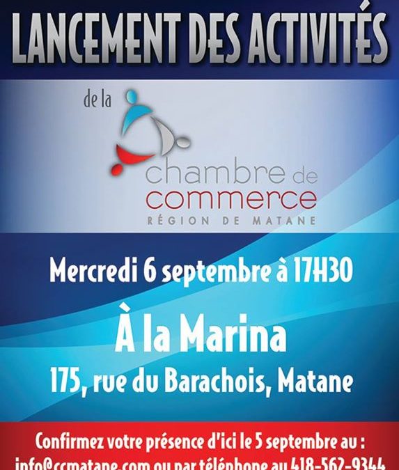 Le lancement de la saison de la CCRM c&rsquo;est le 6 septembre à 17h30 à la Marina ! …