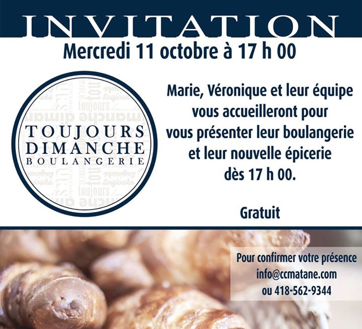 5 à 7 à la Boulangerie Toujours Dimanche…