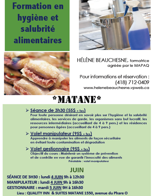 [Formation en hygiène et salubrité]…