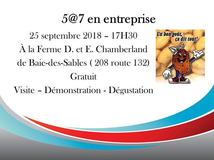 [Prochain 5@7] avec Ferme D. & E. Chamberland