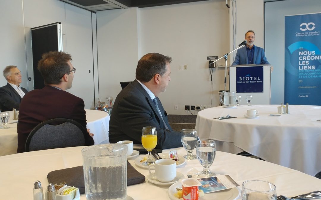 Conférence inspirante et éclairante ce matin sur le repreneuriat avec M. Serge B…