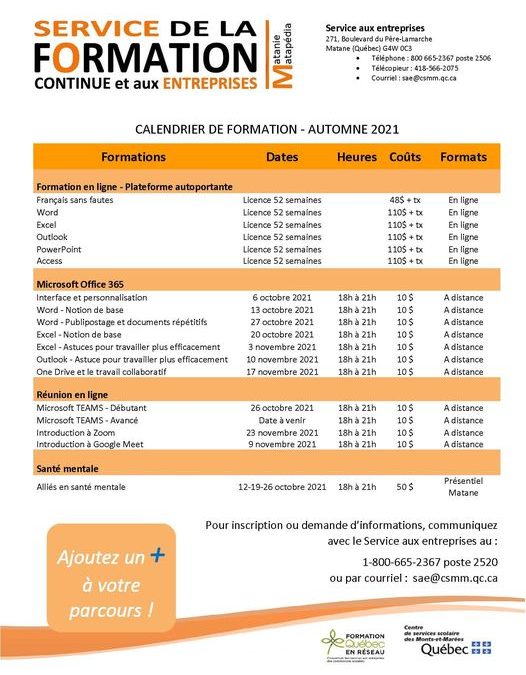 Ajoutez un + dans votre parcours !