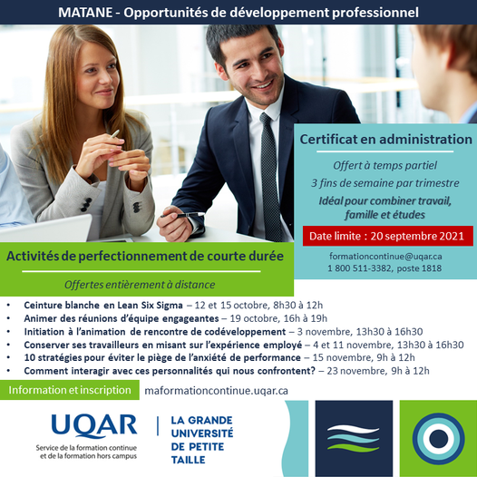 Une opportunité de perfectionnement professionnel offerte par l&rsquo;Université du …