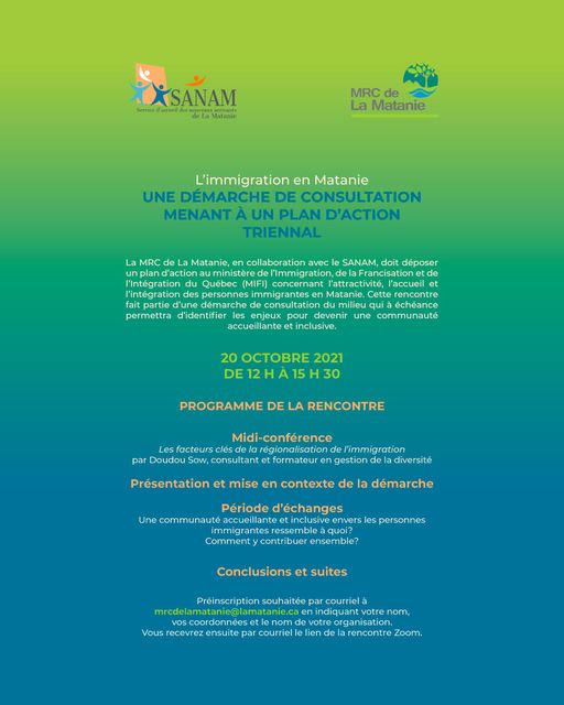 Consultation importante… à inscrire à vos agendas!